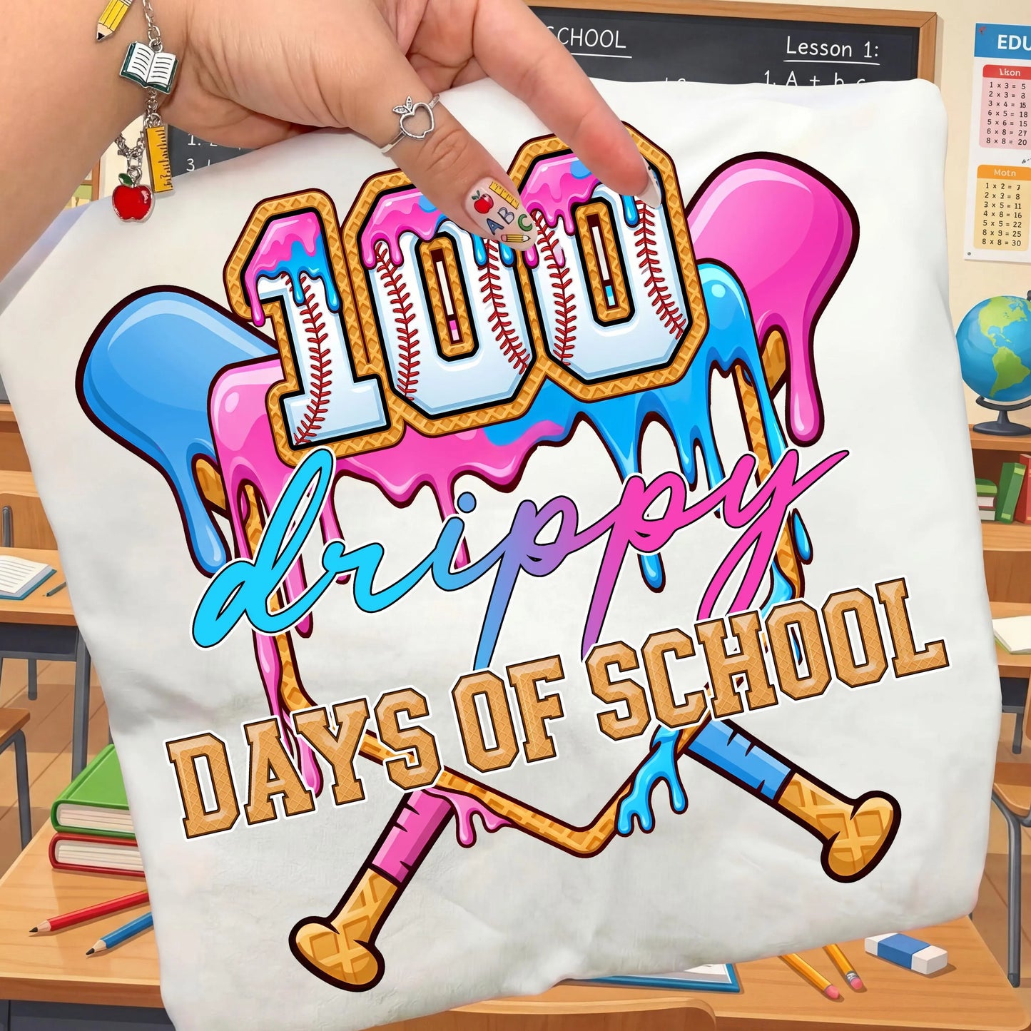 100 Drippy Days Of School Shirt Digital Download