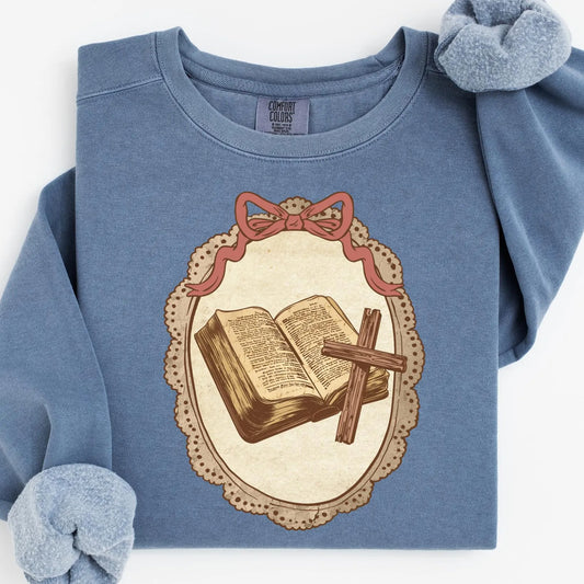 Vintage Thrifted Christian Cross Shirt Digital Download