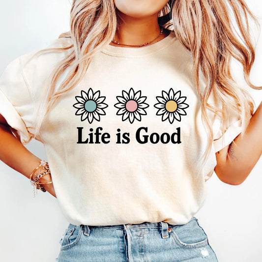 Life is Good PNG, Preppy Daisy Digital  Download