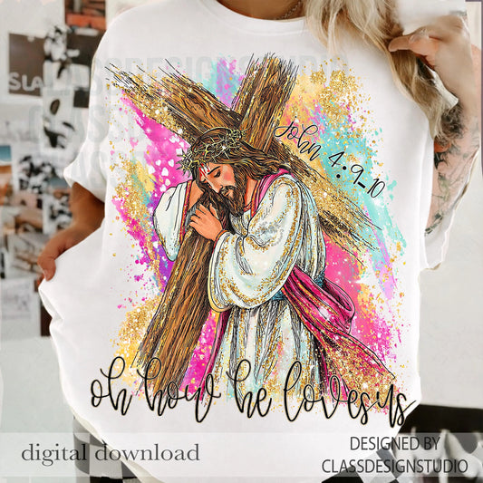 Brushstroke Glitter Easter, He is Risen PNG, Christian Easter Sublimation File,Digital Download