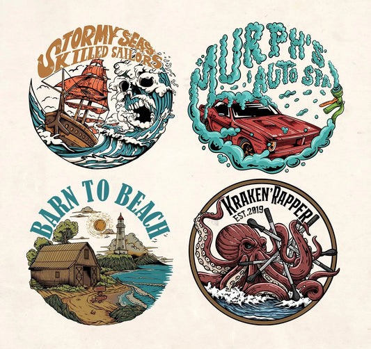 Retro Vintage T Shirt Design – Custom Hand Drawn Illustration, Custom Logo & Illustration Service Digital Download