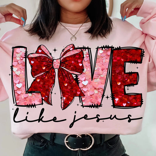 Love like jesus Valentine png, Coquette Valentine Digital Download