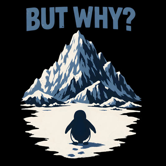 But Why Penguin, Vintage Nihilist Penguin PNG Design: But Why Meme Retro Snow Art T-Shirt (Digital Download)